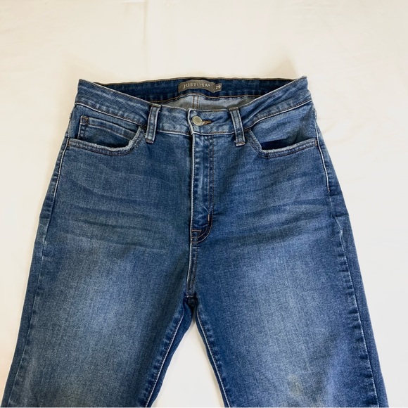 JUST USA Slim Fit Leg Ripped Medium Wash Blue Jeans - Picture 3 of 5